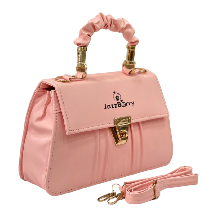 Pink solid designer sling bag