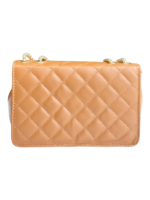 Tan stylish embroidered sling bag