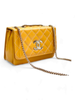 Yellow embroidered sling bag