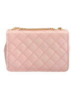 Pink embroidered sling bag
