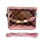 Purple glossy sling bag