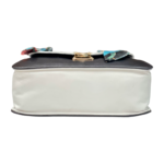 White and black color block classy sling bag