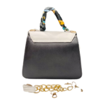White and black color block classy sling bag